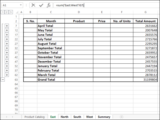 select worksheet east