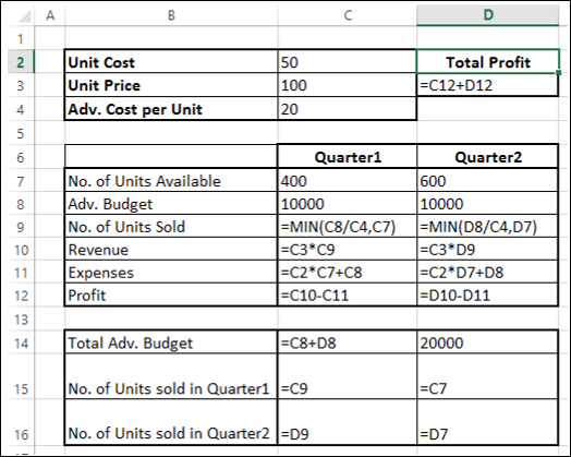 set parameters