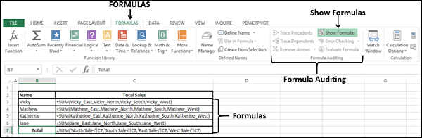 show formula