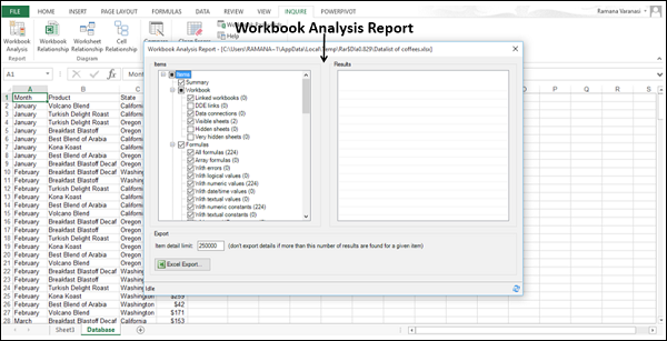 workbook analysis completed