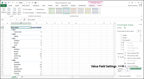 creating implicit calculated field in values area