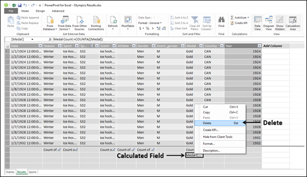 deleting explicit calculated field in data view