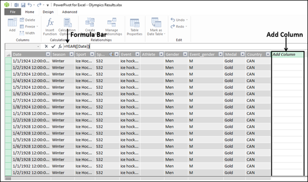 pointer in formula bar