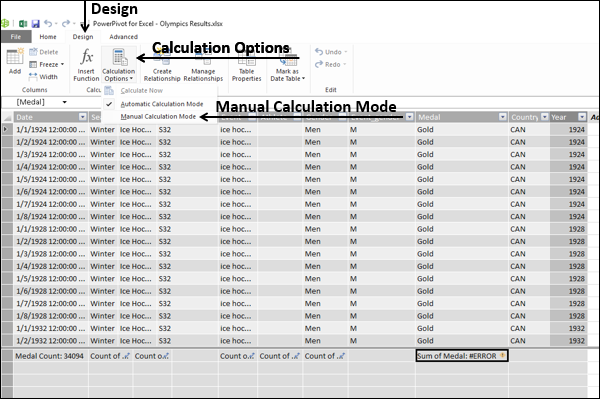 workbook for manual recalculation