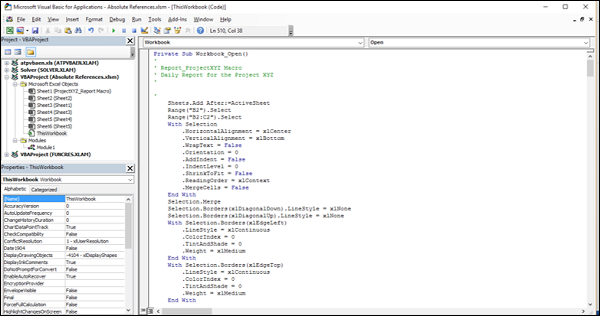 sub workbook open