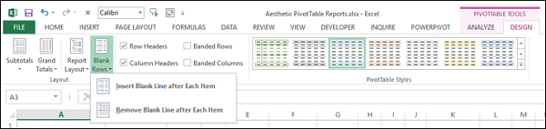 blank rows