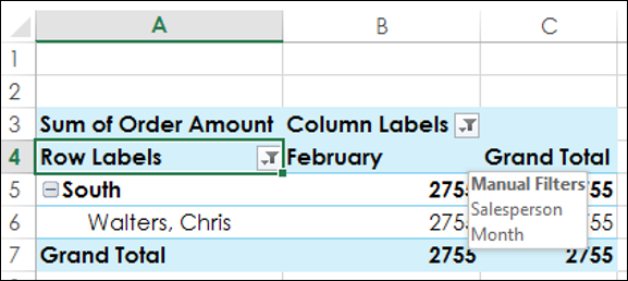 column labels