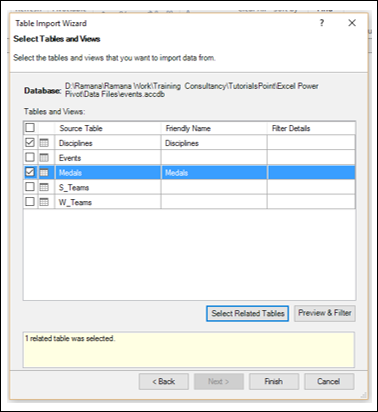 select tables