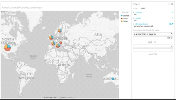 pie chart map visualization