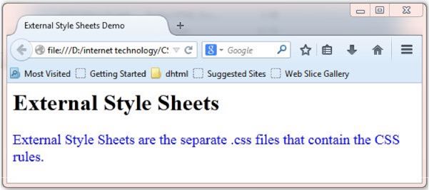 external style sheet