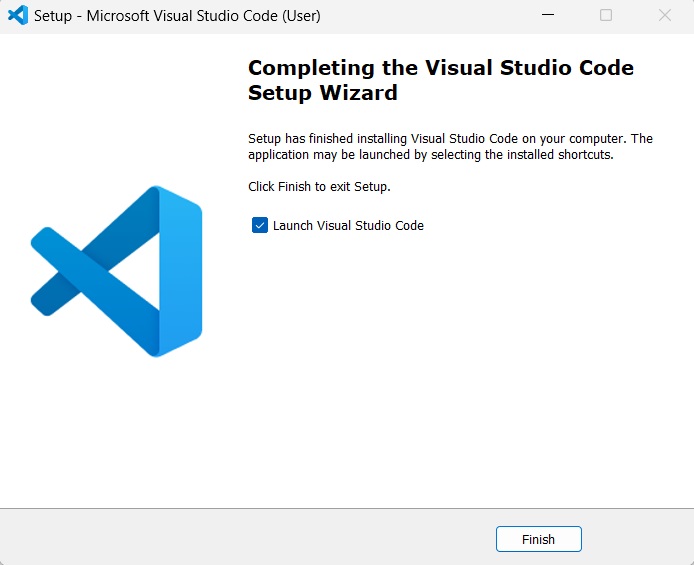 vscode install finish