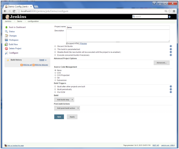 demo config jenkins