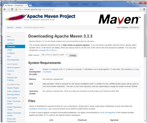 maven setup