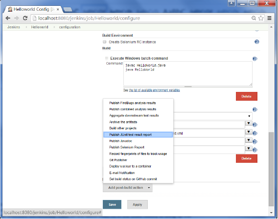 publish junit report