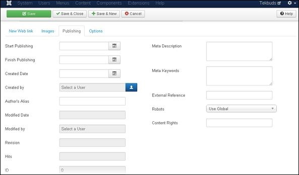 joomla addingweblinks step5