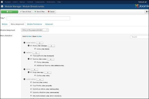 joomla breadcrumbmodule step4