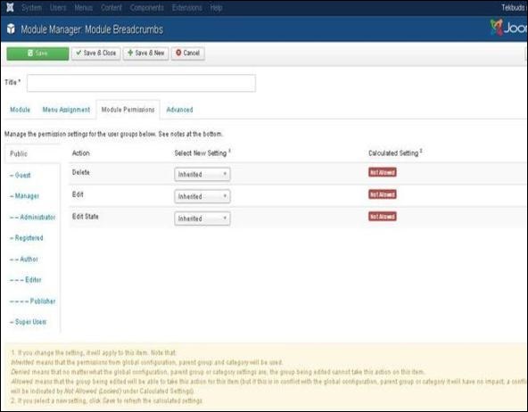 joomla breadcrumbmodule step5