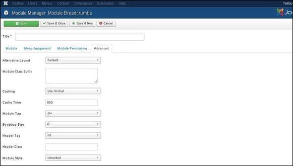 joomla breadcrumbmodule step6