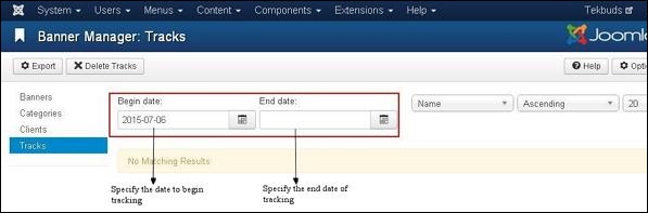 joomla componentmenu tracks