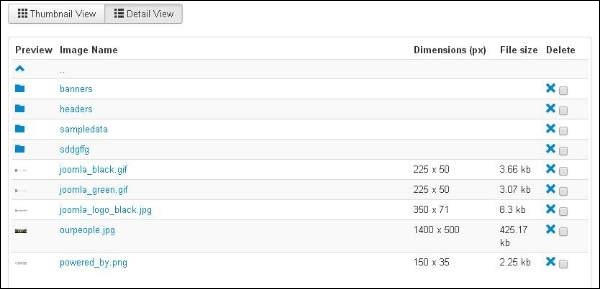 joomla contentmenu mediamanager detail