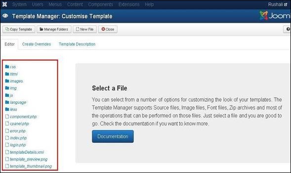 joomla customizetemplate step4