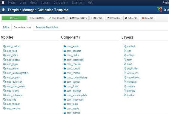 joomla customizetemplate step6