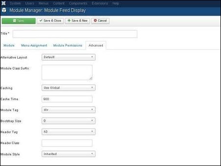 joomla feeddisplay step6