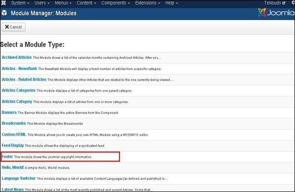 joomla footer step2