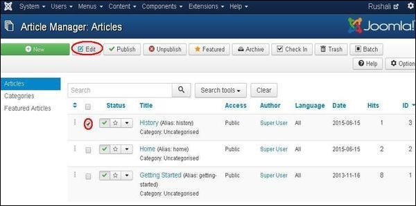 joomla formattingcontent step2