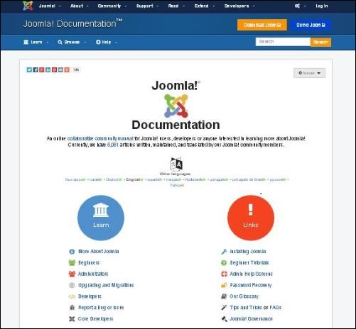 joomla helpmenu documentationwiki