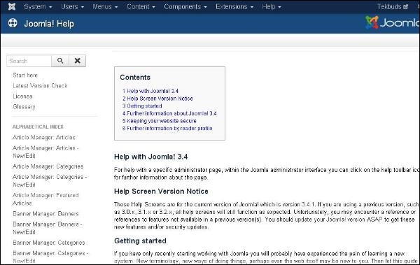 joomla helpmenu joomlahelp