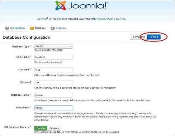 joomla installation 2