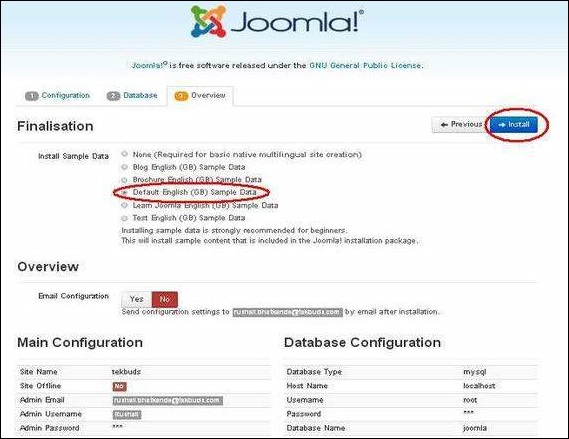 joomla installation 3