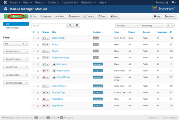 joomla latestnewsmodule step1