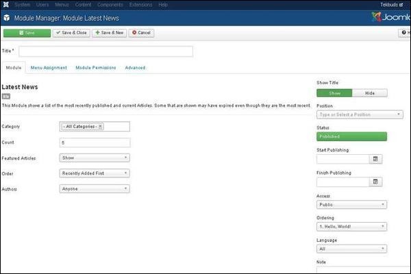 joomla latestnewsmodule step3