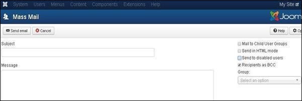 joomla massemailing step2