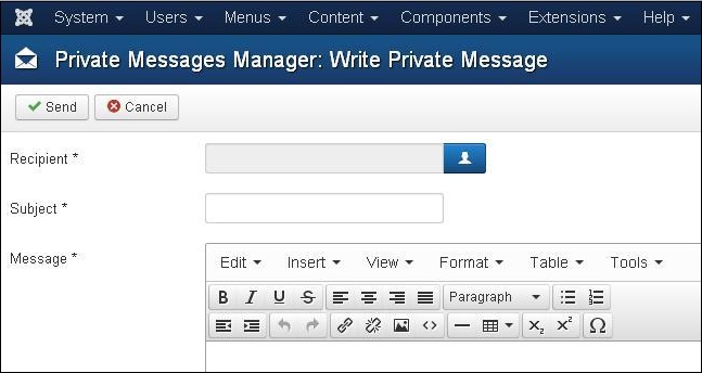 joomla privatemessages step2