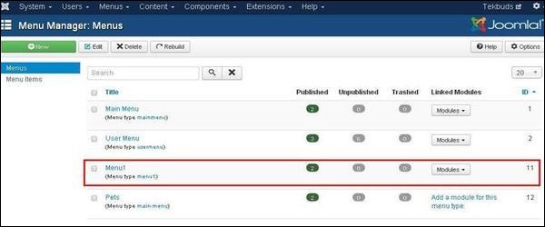 joomla submenus step2