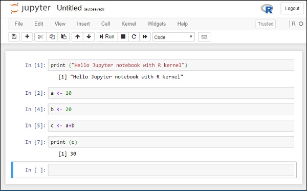 jupyter notebook r kernel