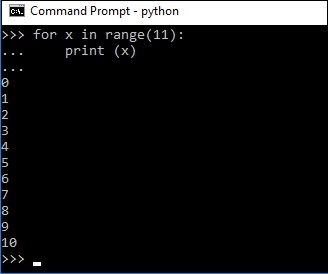 standard python shell loop