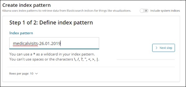 create index pattern