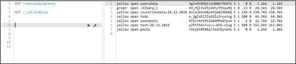 create index using put