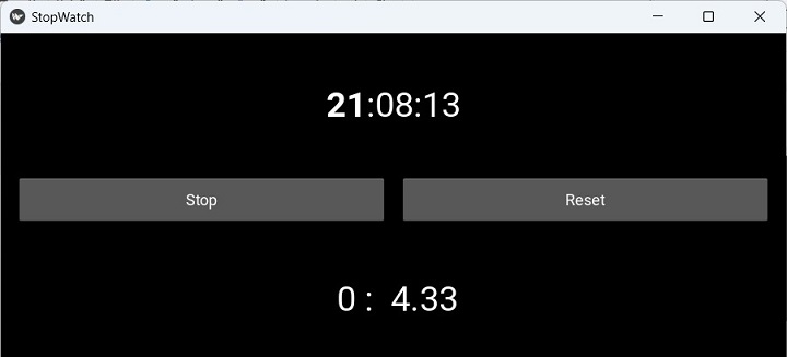 kivy stopwatch app start