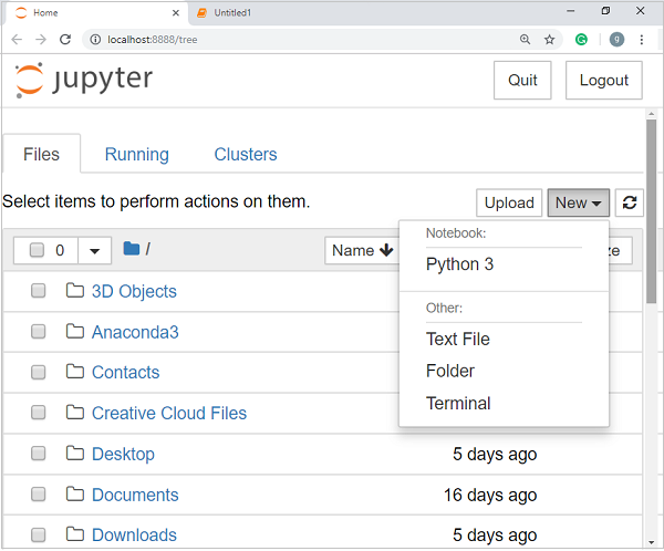 python table