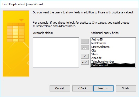 next query wizard