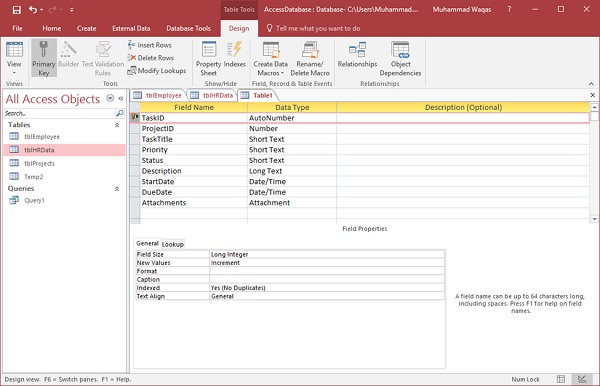 task table