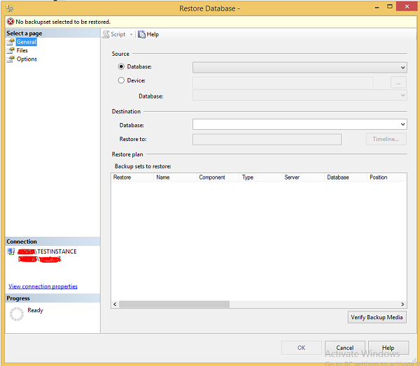 management studio testinstance