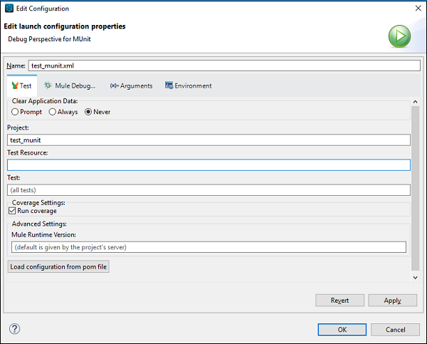 edit launch configuration