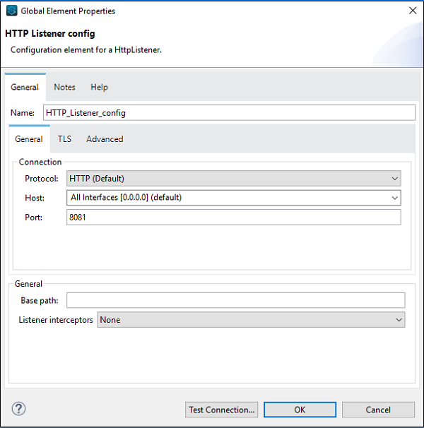 http listener configuration