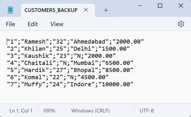 mysql export table into csv file image